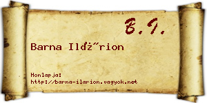Barna Ilárion névjegykártya